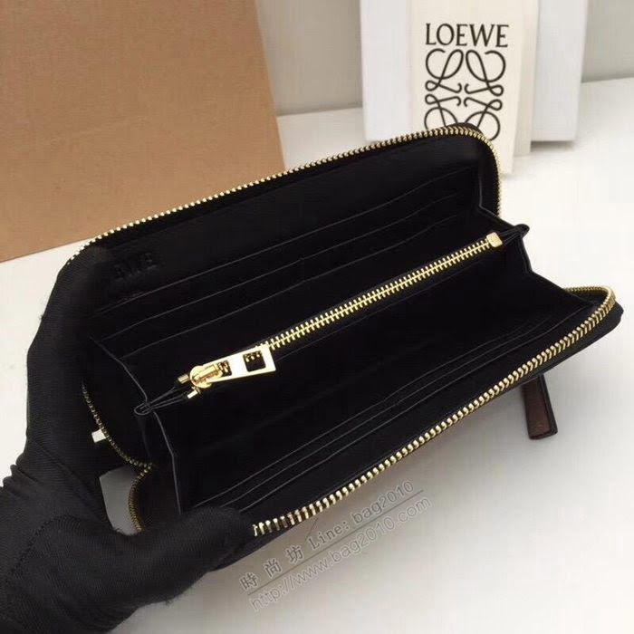 LOEWE錢包 122N89 頭層皮幾何錢包 羅意威原單長錢包  sl2050